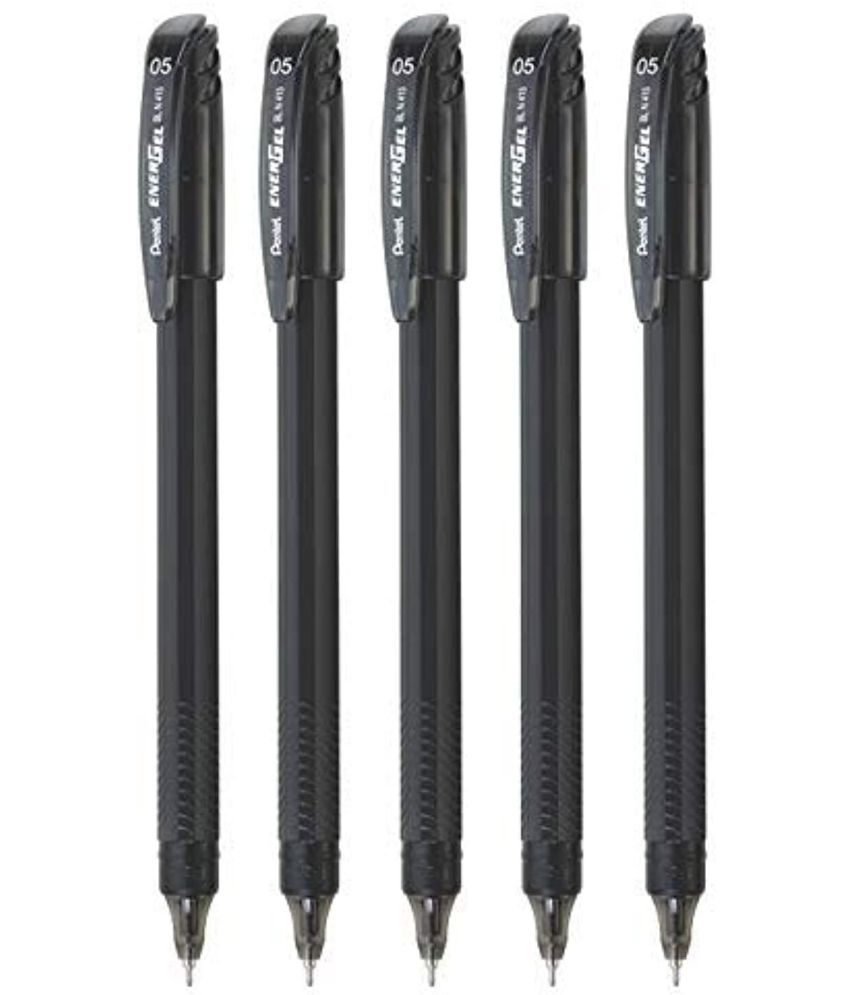     			Pentel Energel - Roller Gel Pen Set - Pack of 5 (0.5mm Black)