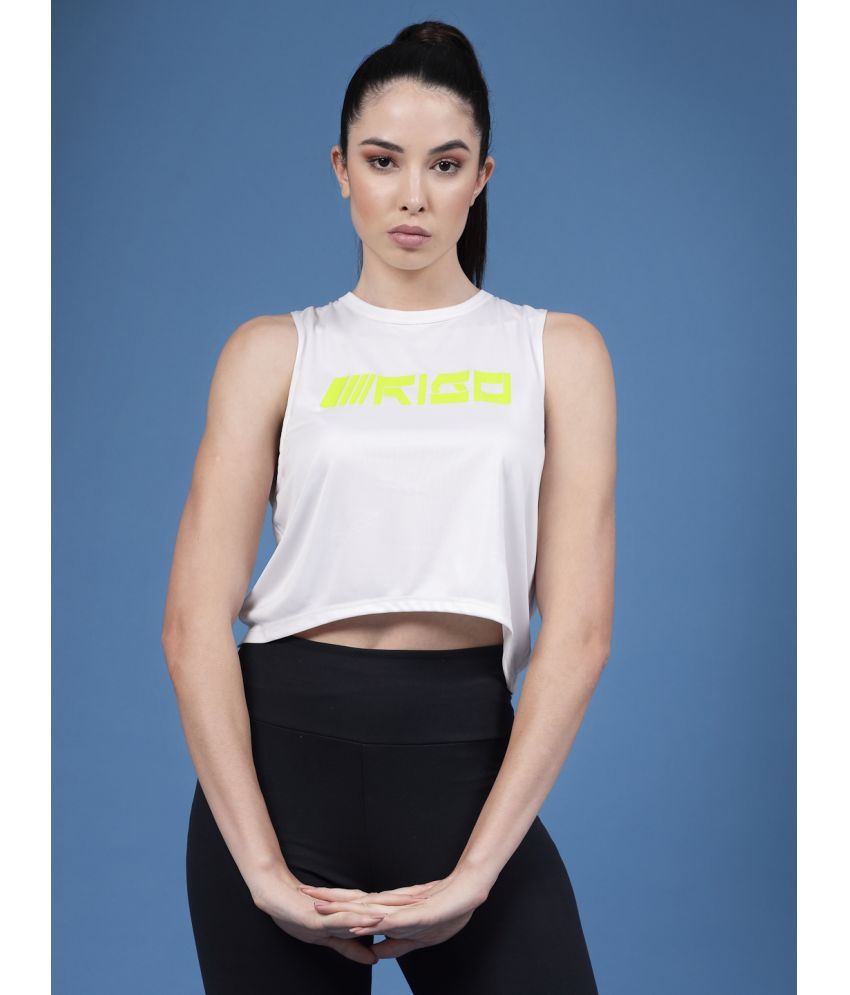     			Rigo - White Polyester Women's Crop Top ( Pack of 1 )