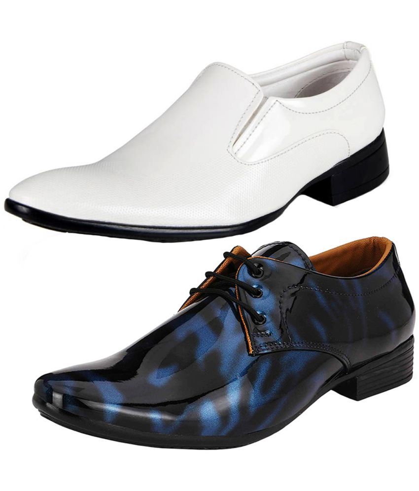     			vitoria - Blue Men's Derby Formal Shoes