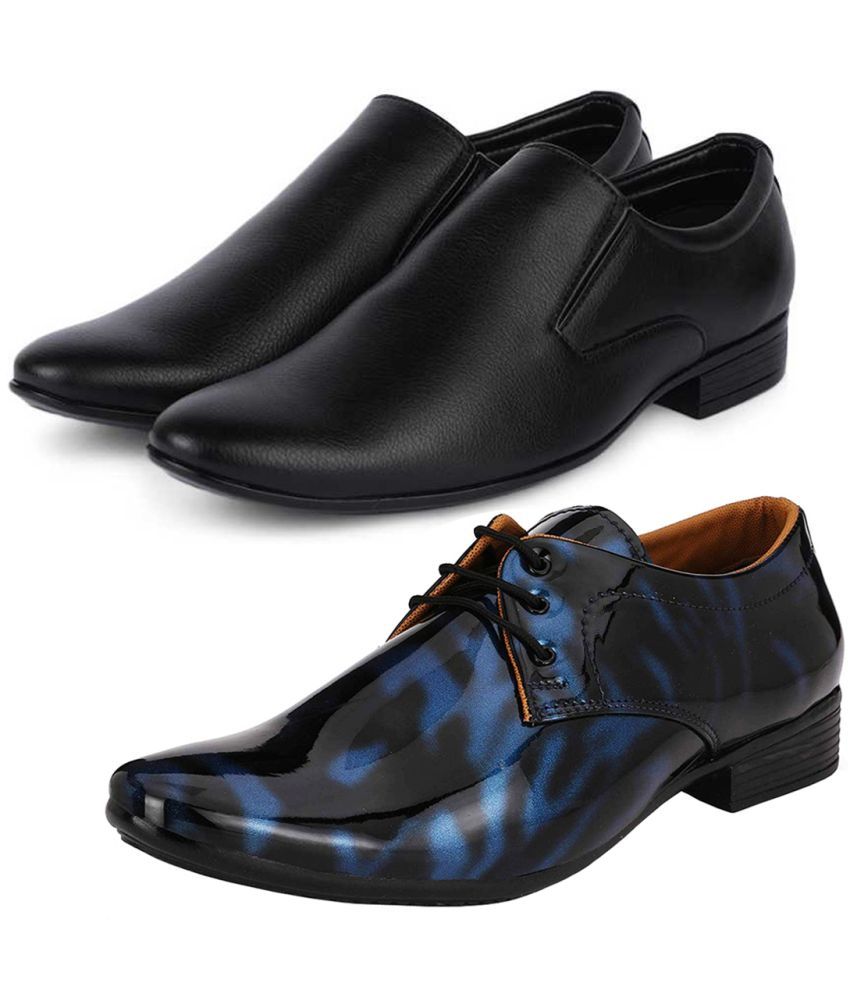     			vitoria - Blue Men's Derby Formal Shoes