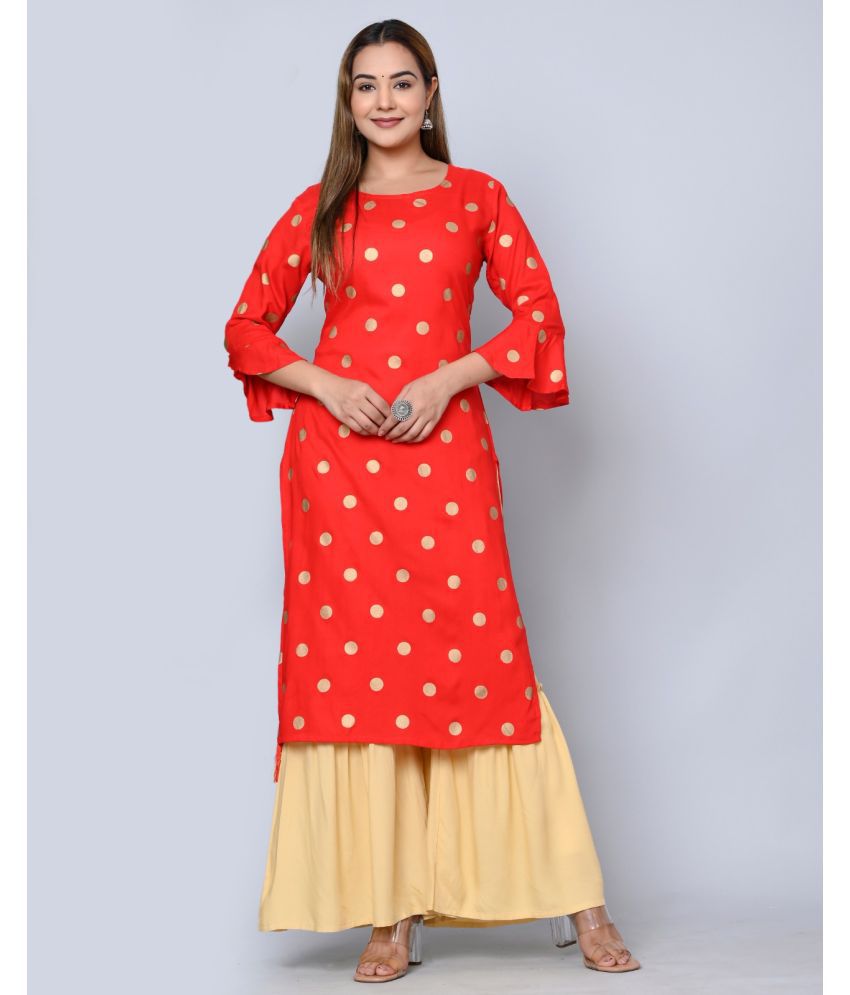     			MAUKA - Red Straight Rayon Women's Stitched Salwar Suit ( Pack of 1 )