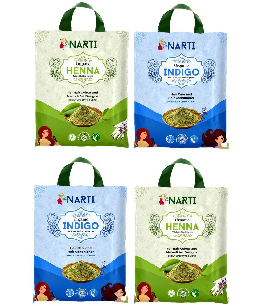     			Narti Henna and indigo powder combo 1KG Organic Henna 1 g Pack of 4