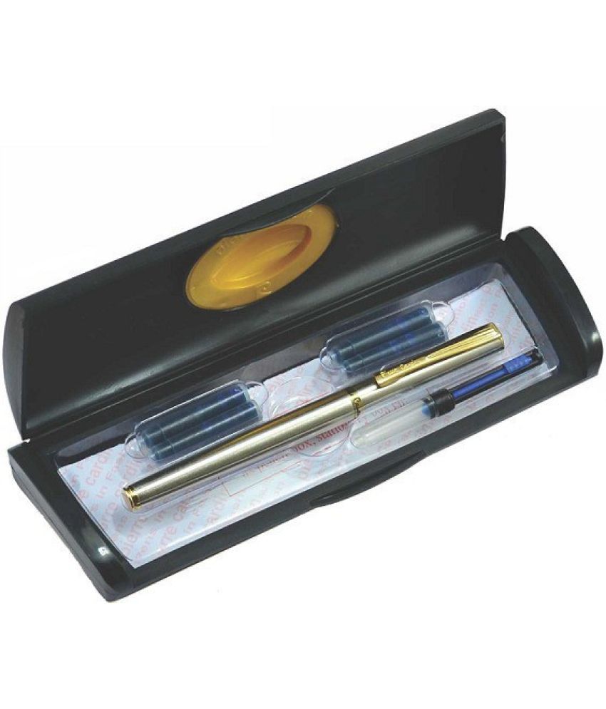    			Pierre Cardin Golden Eye C/N Finish Exclusive Fountain Pen Blister Pack | Metal Body With Attractive Look | Free Converter & 2 x Xtra Long Cartridges | Ideal For Gifting | Blue Ink, Pack Of 1