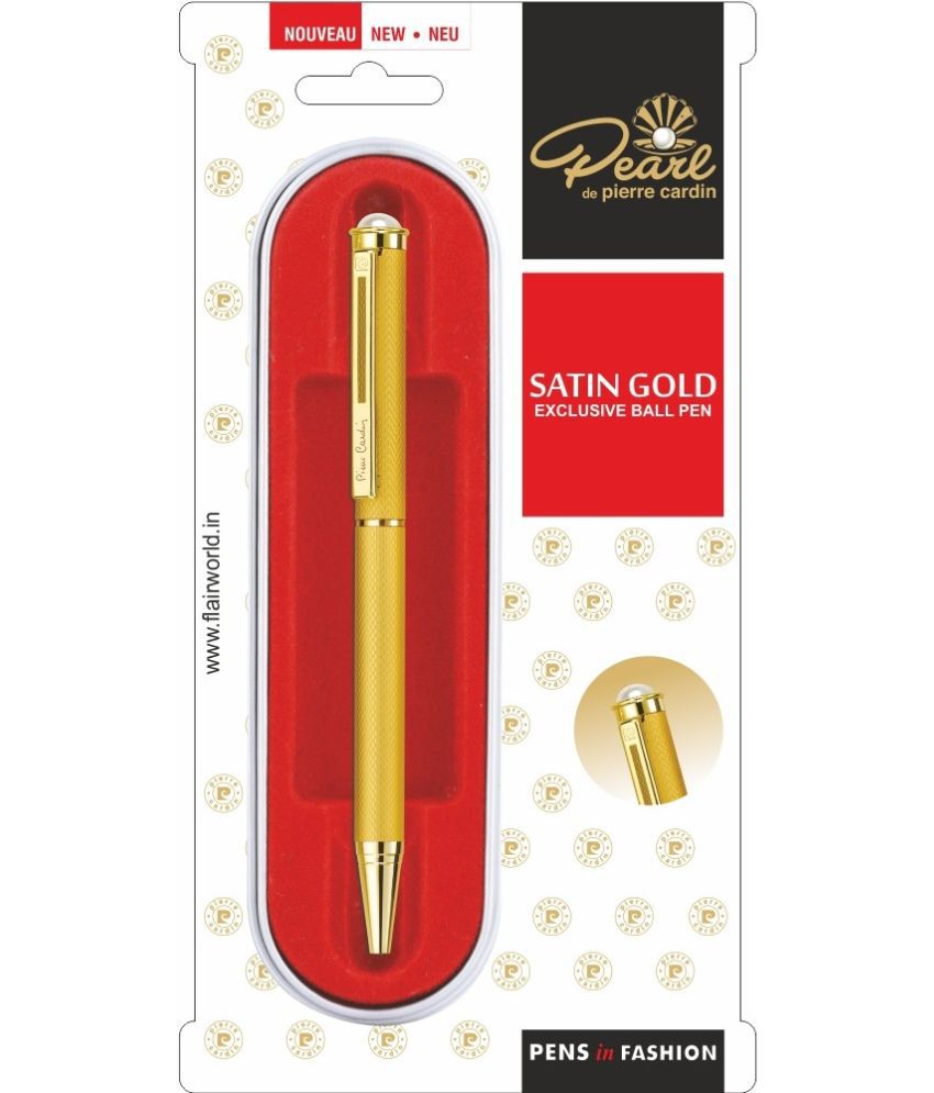     			Pierre Cardin Pearl Satin Gold Exclusive Ball Pen Blister Pack | Metal Body With Pearl Studded On Top | Attractive Look, Smooth Refillable Pen | Ideal For Gifting | Blue Ink, Pack Of 1