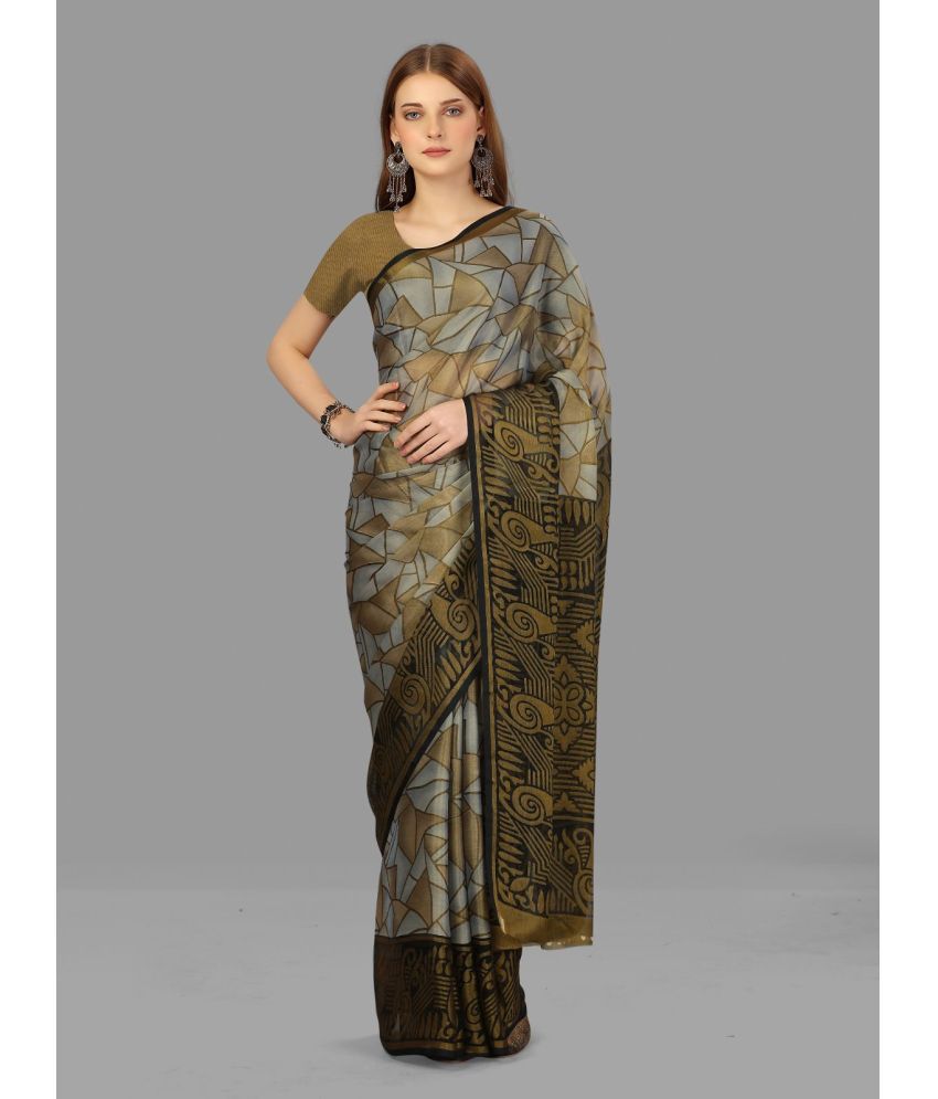     			Sitanjali Lifestyle - Grey Brasso Saree With Blouse Piece ( Pack of 1 )