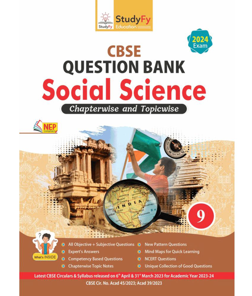     			StudyFy Class 9 Social Science CBSE Question Bank For 2024 Board Exams | Chapterwise & Topicwise Notes | Previous Year's Solved Questions