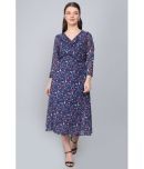 Baawri - Blue Georgette Women's A-line Dress ( Pack of 1 )