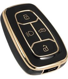Style Smith TPU Key Cover Compatible with Tata Nexon | Harrier | Safari | Altroz | Tigor | EV | Punch | Tiago EV Electric 4 Button Smart Key Only (Black)