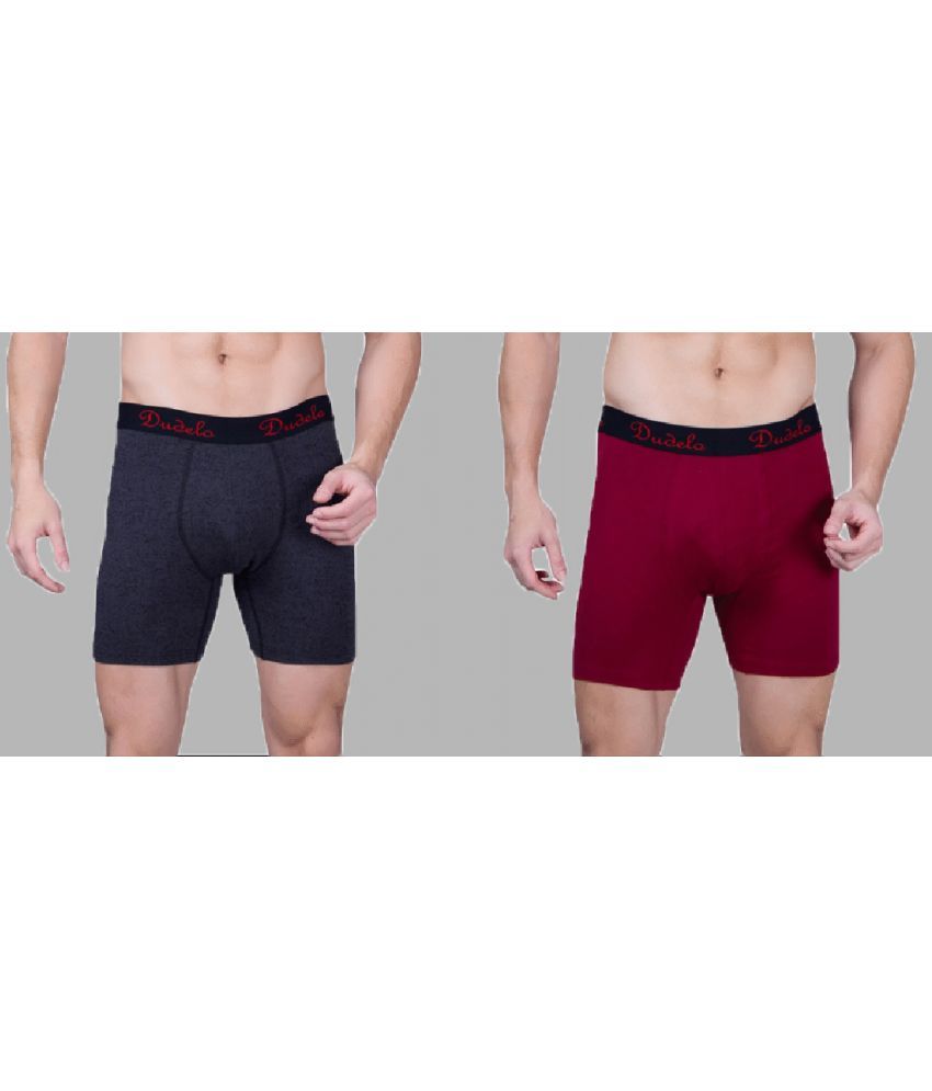     			DUDELO Pack of 2 Cotton Men's Trunks ( Charcoal ) Mens Trunks