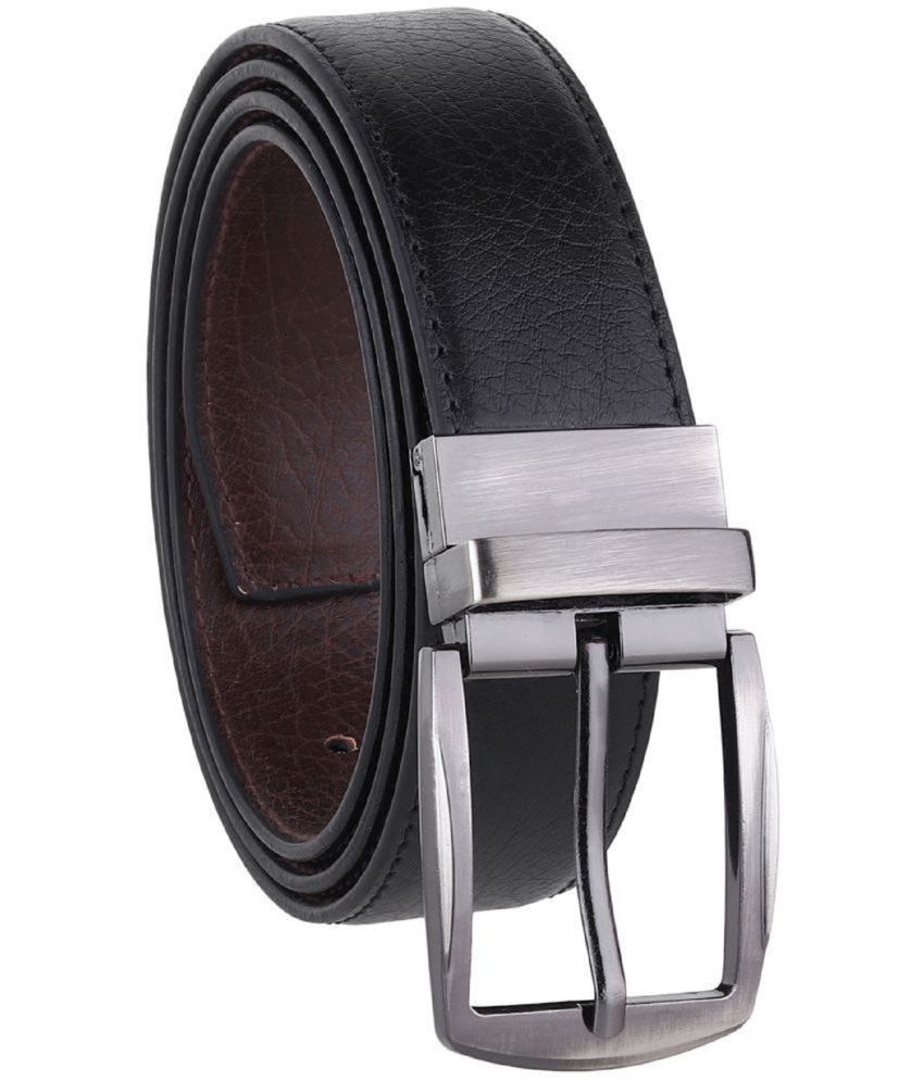     			Esstain - Black Faux Leather Men's Reversible Belt ( Pack of 1 )