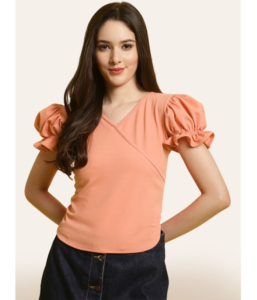     			Fabflee - Peach Polyester Women's Regular Top ( Pack of 1 )