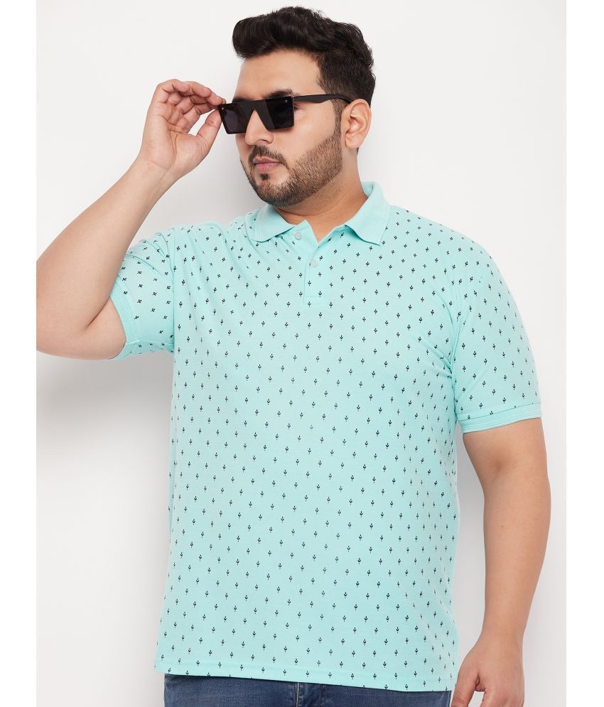     			GET GOLF Pack of 1 Cotton Blend Regular Fit Printed Half Sleeves Men's Polo T Shirt ( Aqua )