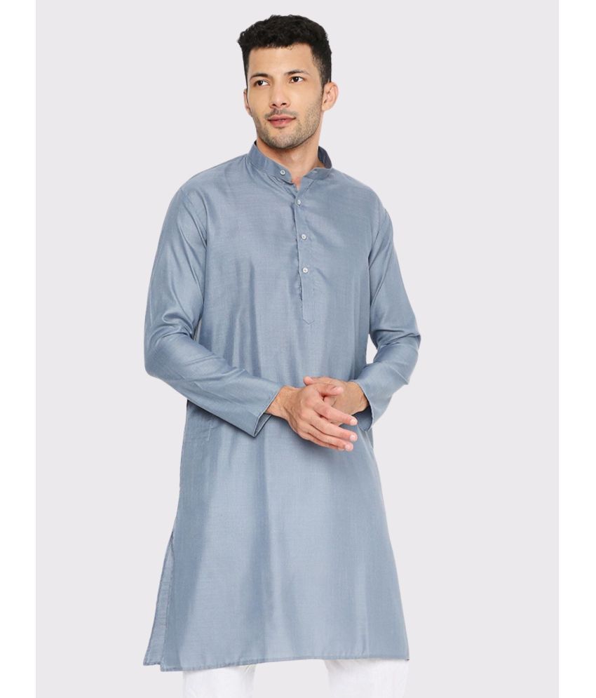     			Maharaja - Grey Cotton Blend Men's Regular Kurta ( Pack of 1 )