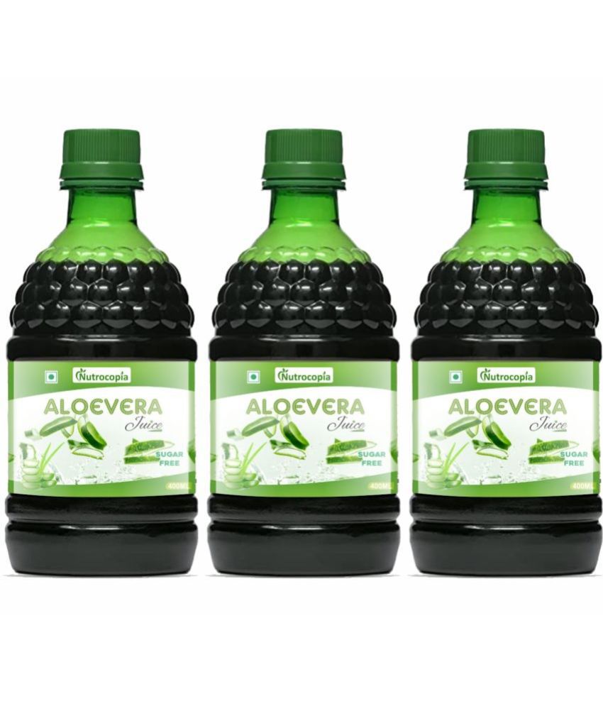     			NUTROCOPIA Aloe Vera Juice | For Glowing Skin & Healthy Hair | Organic & Natural Juice Made With Cold Pressed Aloe Vera 400 ML - Pack of 3