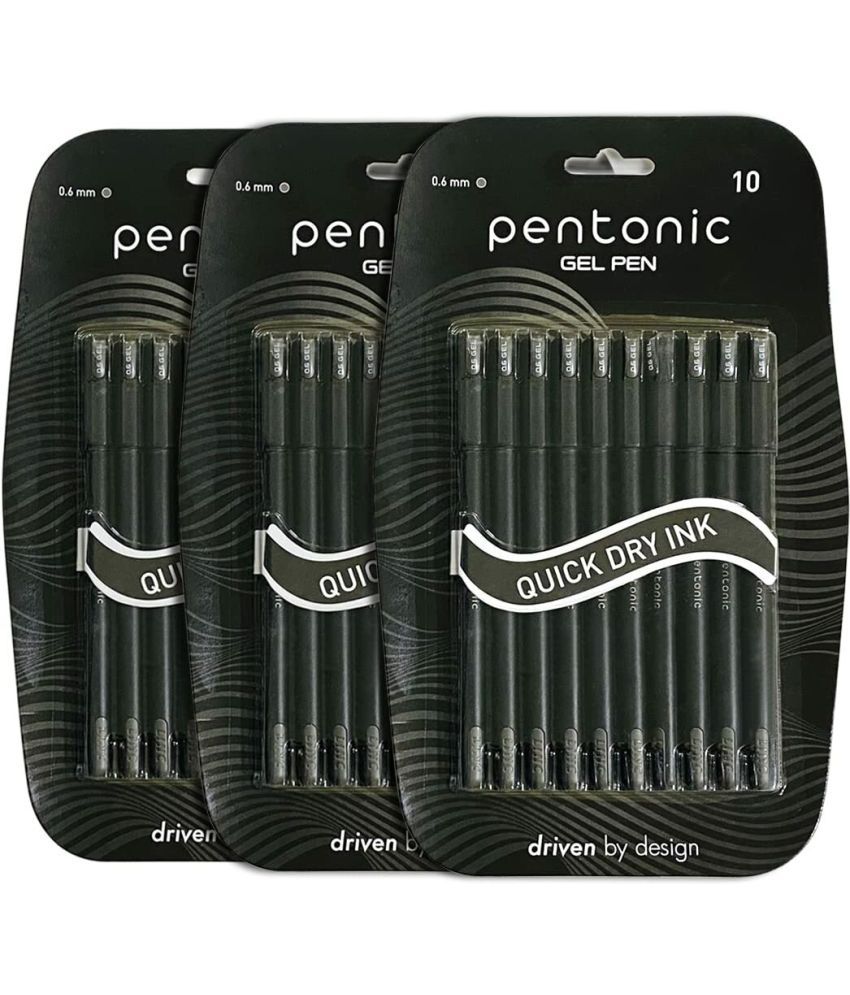     			Pentonic Linc 0.6 mm Gel Pen Blister Pack (Black Ink, Pack of 10 x 3 Pack)