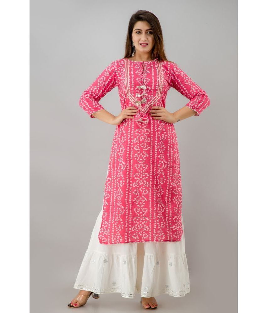     			SVARCHI - Pink Rayon Women's Straight Kurti ( Pack of 1 )