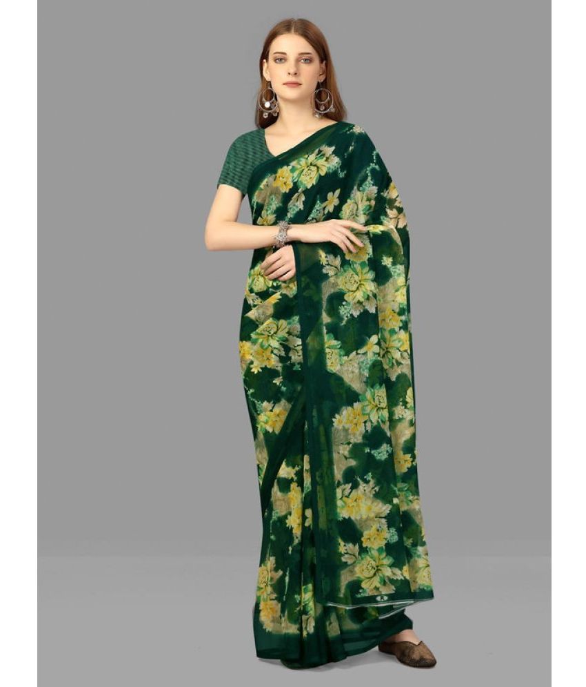     			Sanjana Silks - Green Chiffon Saree With Blouse Piece ( Pack of 1 )