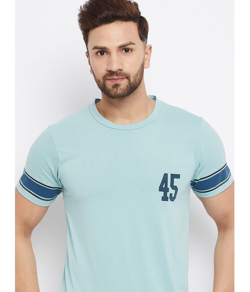     			The Million Club - Aqua Blue Polyester Regular Fit Men's T-Shirt ( Pack of 1 )