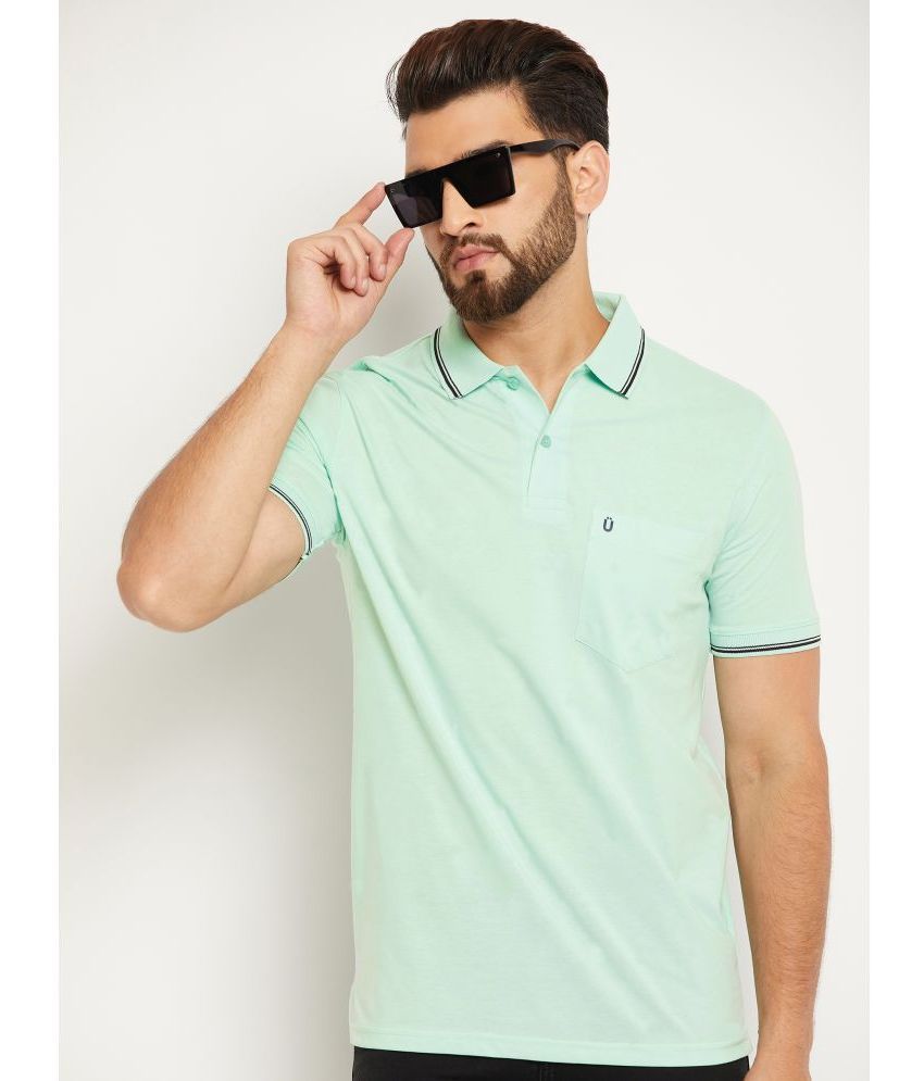     			UNIBERRY - Mint Green Cotton Blend Regular Fit Men's Polo T Shirt ( Pack of 1 )