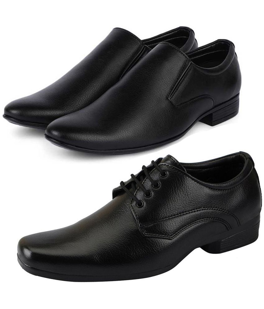     			vitoria - Black Men's Derby Formal Shoes