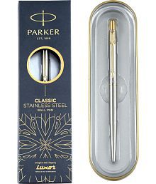 Parker Moments Classic Gold Trim Ball Pen (Silver)