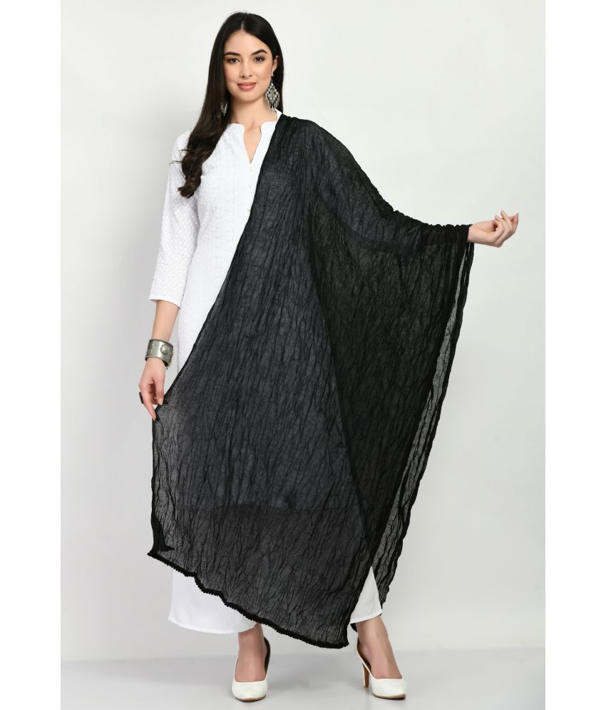     			MAURYA - Black Cotton Women's Dupatta - ( Pack of 1 )