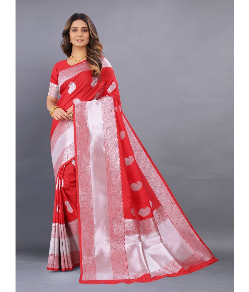     			OFLINE SELCTION - Red Silk Saree With Blouse Piece ( Pack of 1 )