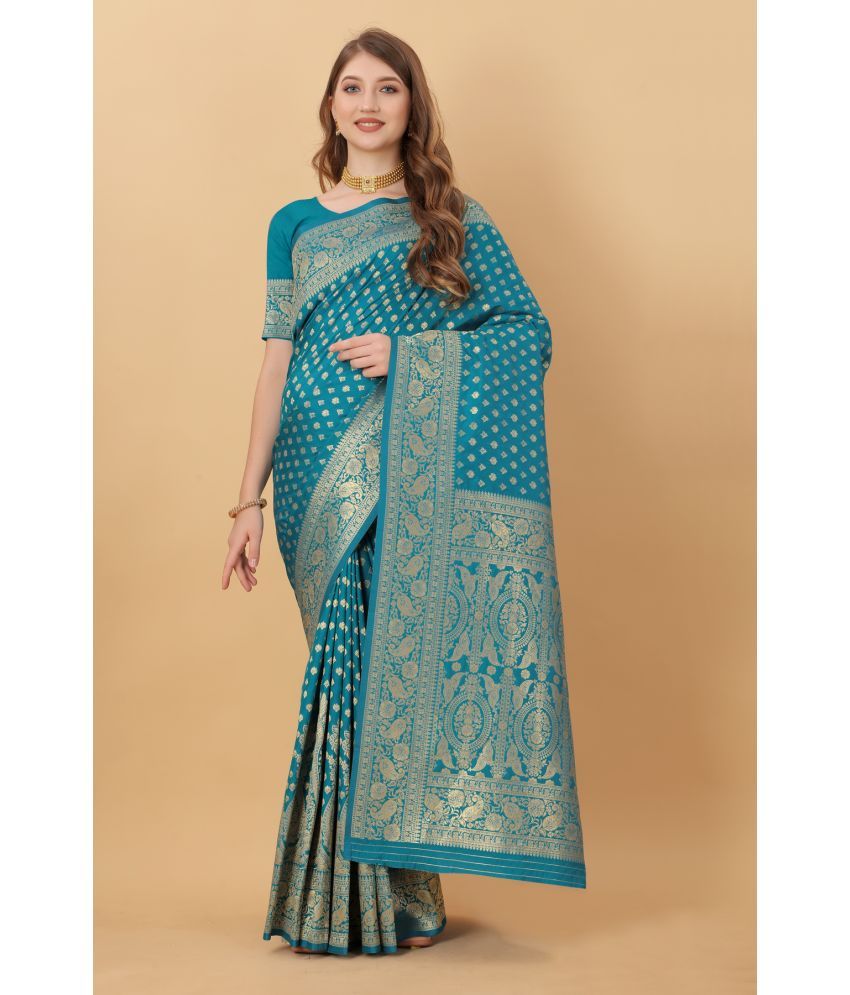     			OFLINE SELCTION - SkyBlue Silk Saree With Blouse Piece ( Pack of 1 )