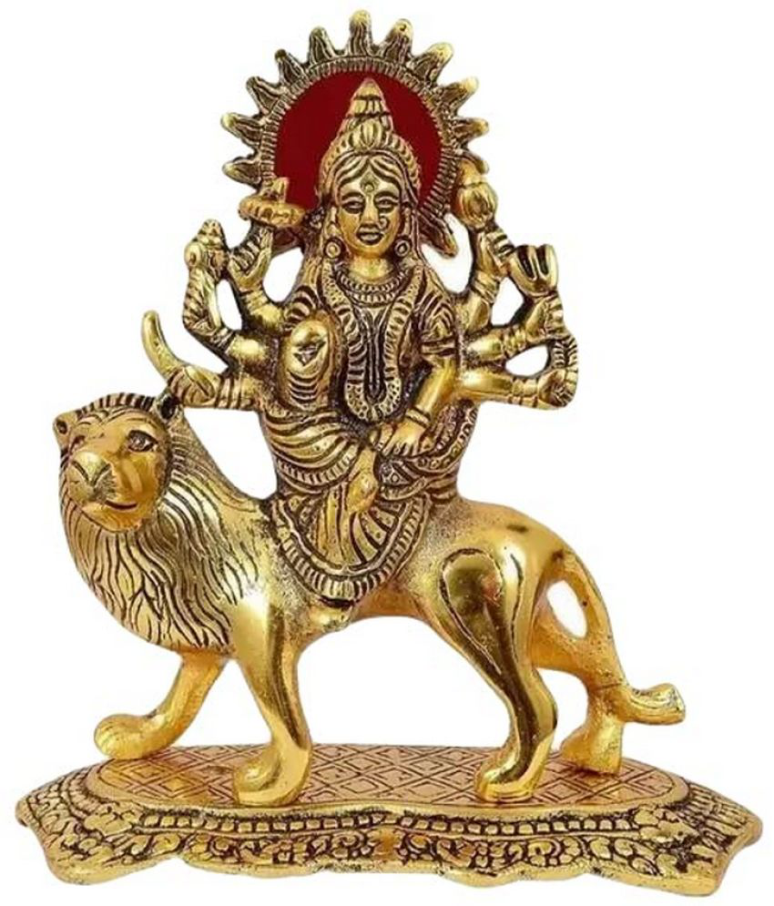     			VARKAUS - Brass Goddess Durga Idol ( 21 cm )
