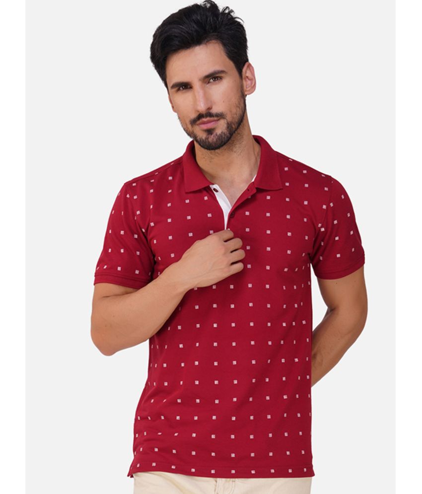     			XFOX - Burgundy Cotton Blend Regular Fit Men's Polo T Shirt ( Pack of 1 )
