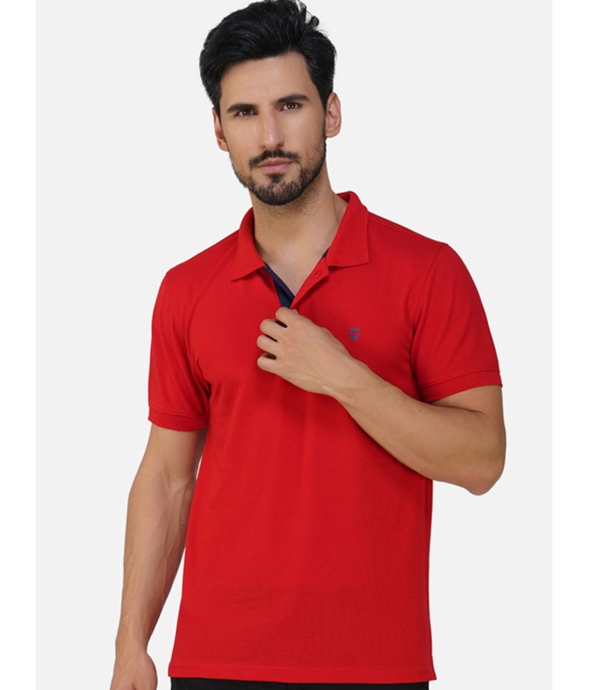     			XFOX - Red Cotton Blend Regular Fit Men's Polo T Shirt ( Pack of 1 )