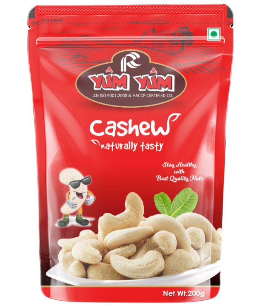     			YUM YUM 100% Natural Premium Quality Plain Raw Cashews Nut Dry Fruits Cashews (250 g)