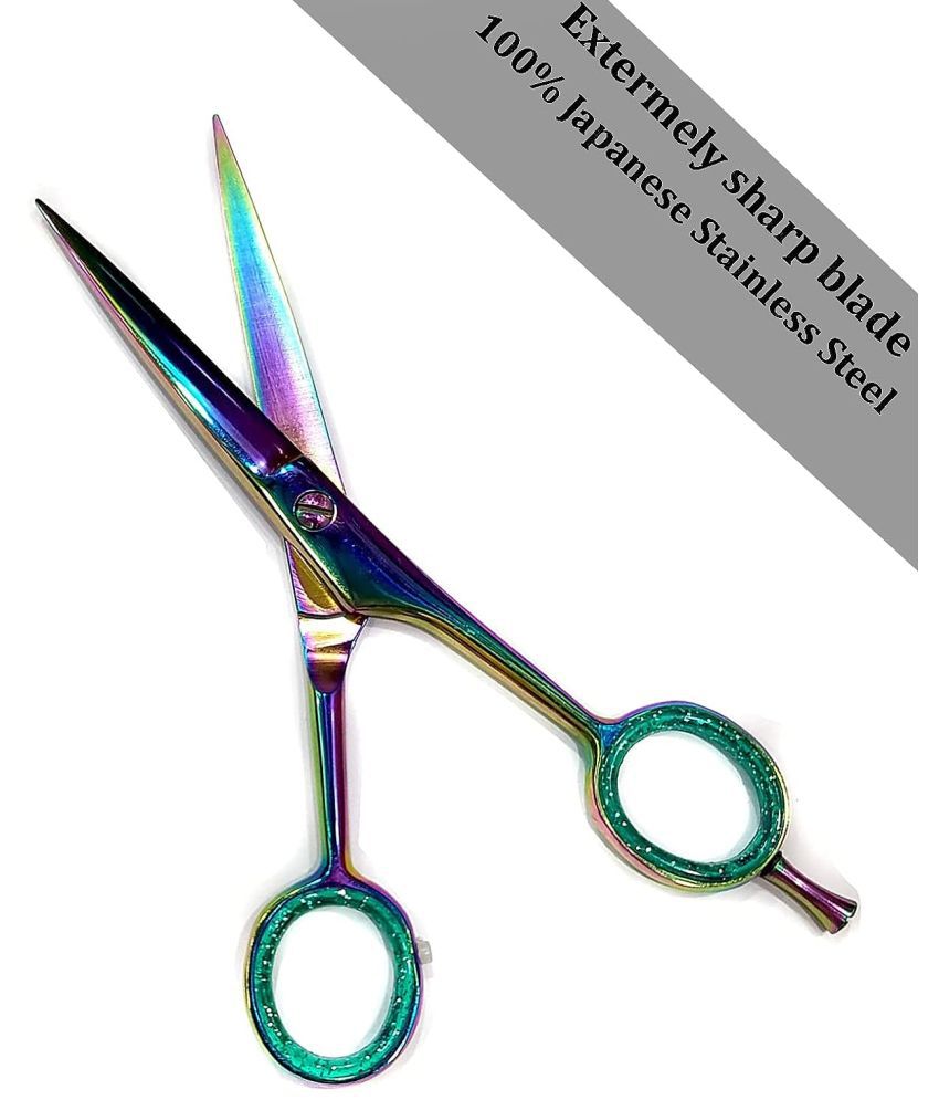     			stainless steel hair cutting scissor with extremely sharp blades for clean cut, evenly trim hair with ease, will not damage or split hair ends