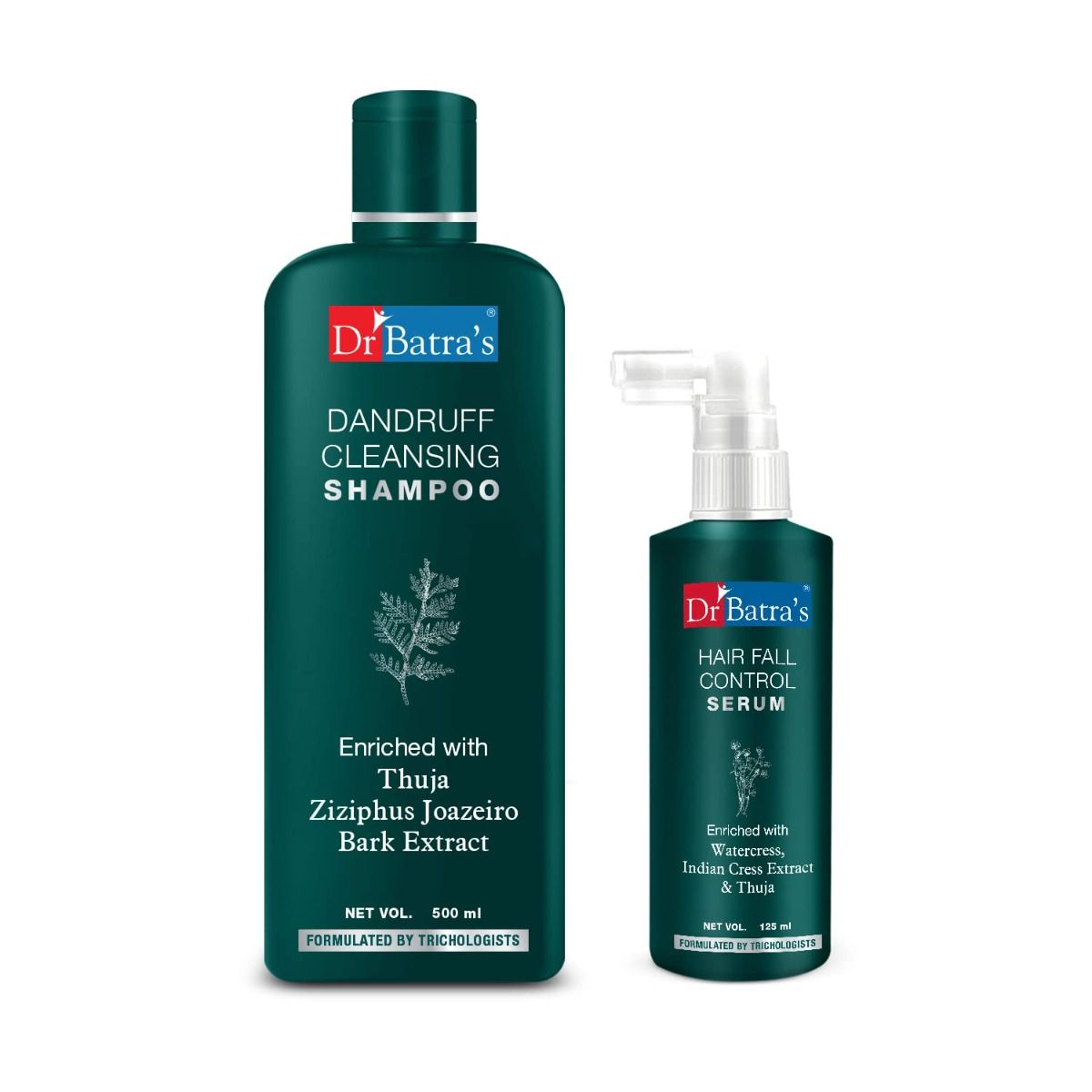     			Dr Batra's Hair Fall Control Serum-125 ml and Dandruff Cleansing Shampoo - 500 ml (Pack of 2)