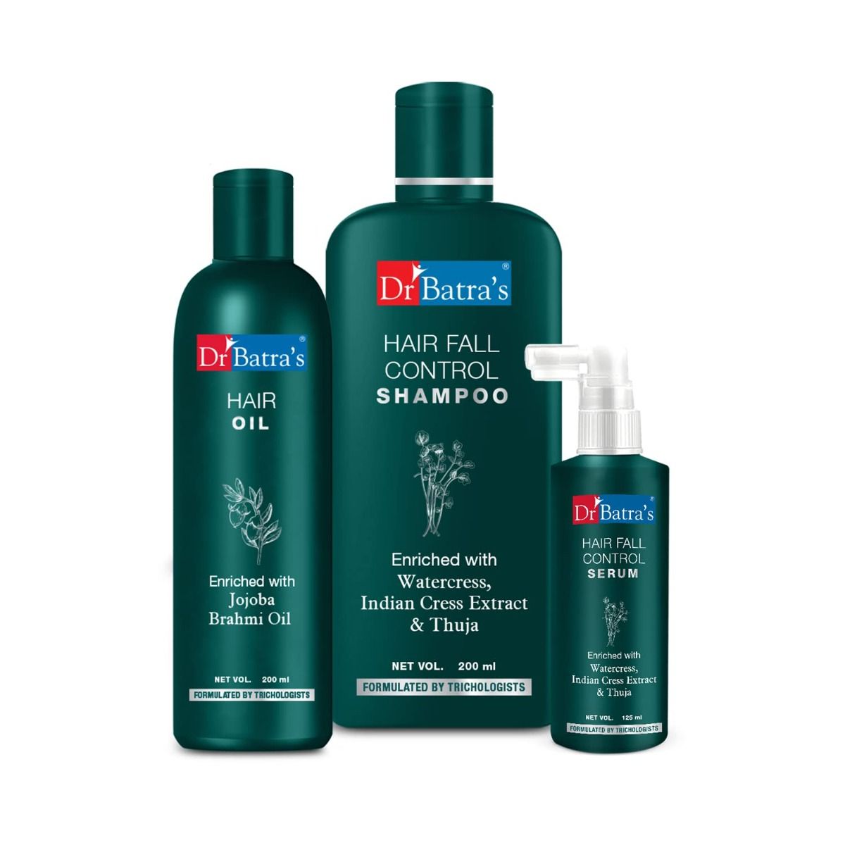     			Dr Batra's Hair Fall Control Serum, Hairfall Control Shampoo And Hair Oil (Pack Of 3)