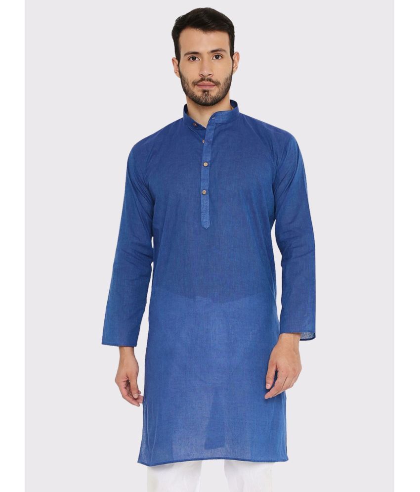     			Maharaja - Blue Cotton Men's Regular Kurta ( Pack of 1 )