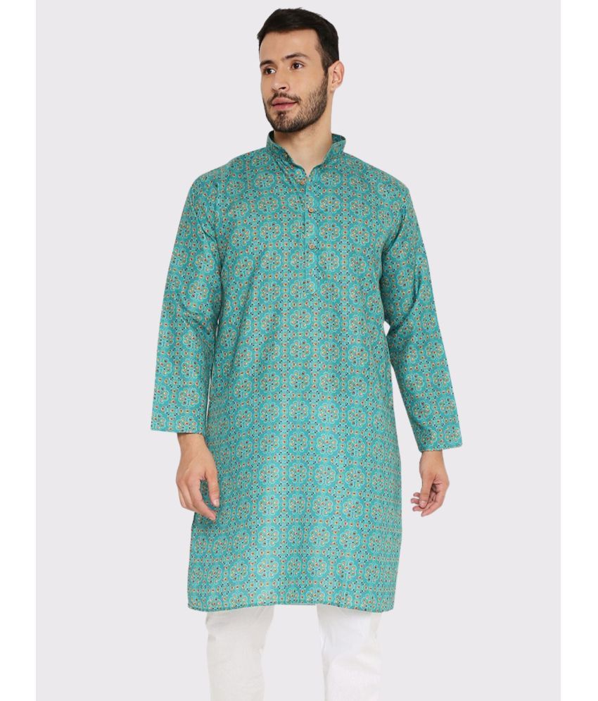     			Maharaja - Green Linen Men's Regular Kurta ( Pack of 1 )