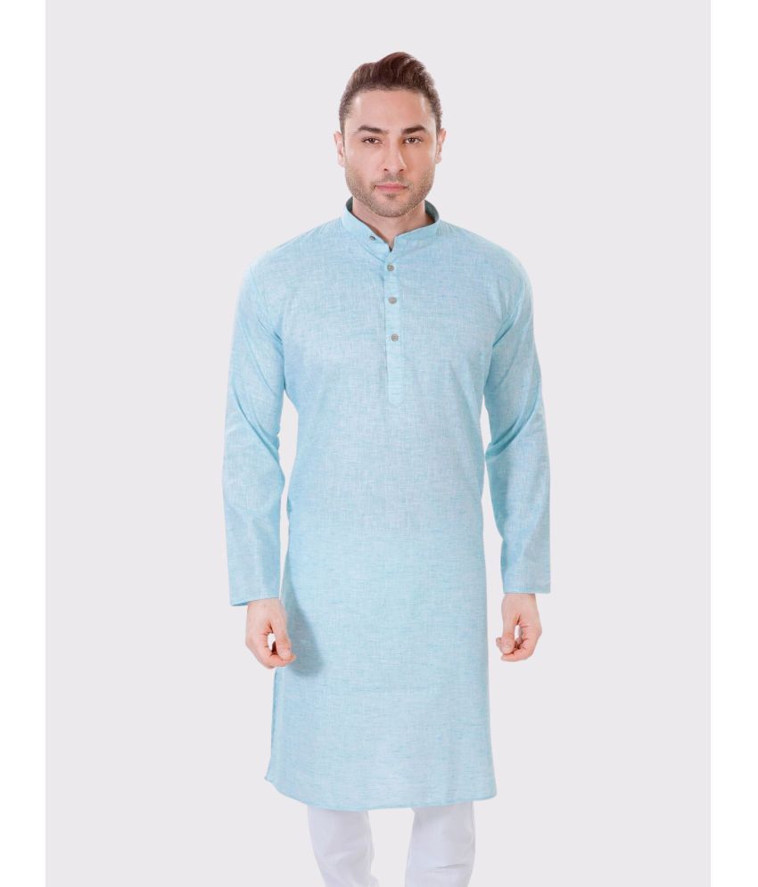     			Maharaja - Green Linen Men's Regular Kurta ( Pack of 1 )