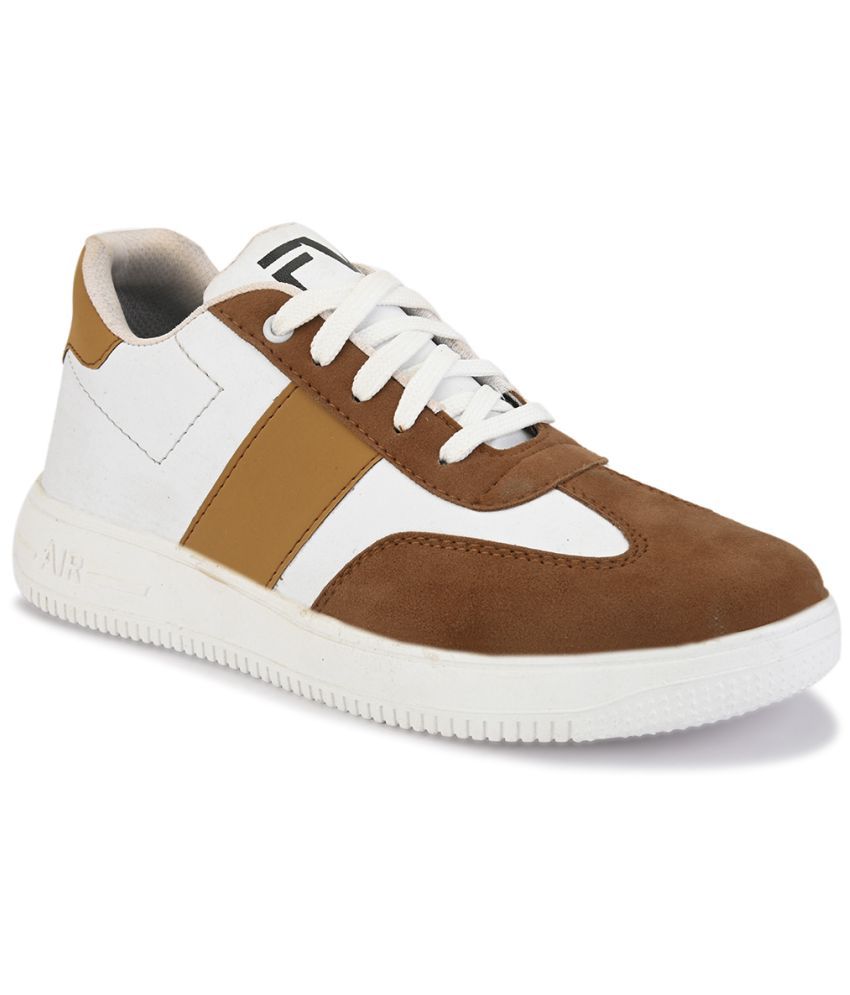     			Men white and beige sneakers