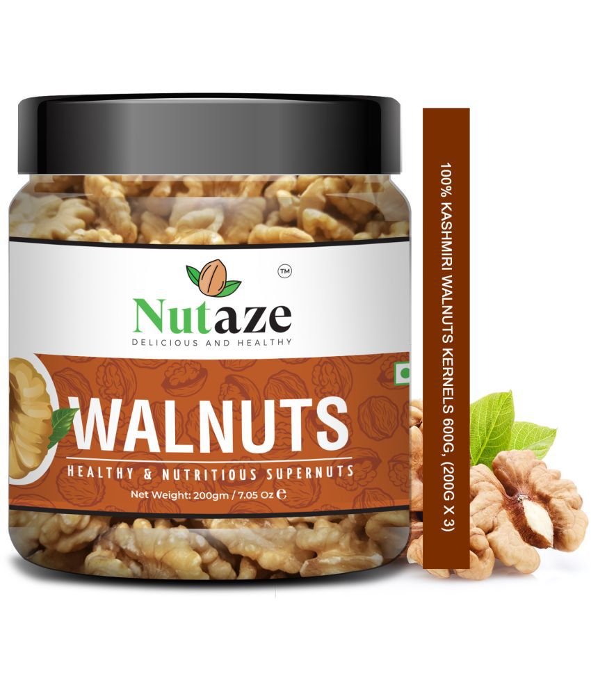     			Nutaze Natural Kashmiri Walnuts Kernels (Walnuts Without Shell) 600g (200g x 3) | Kashmiri Walnuts | Fresh Akhrot Giri | Rich in Antioxidant & Omega-3.