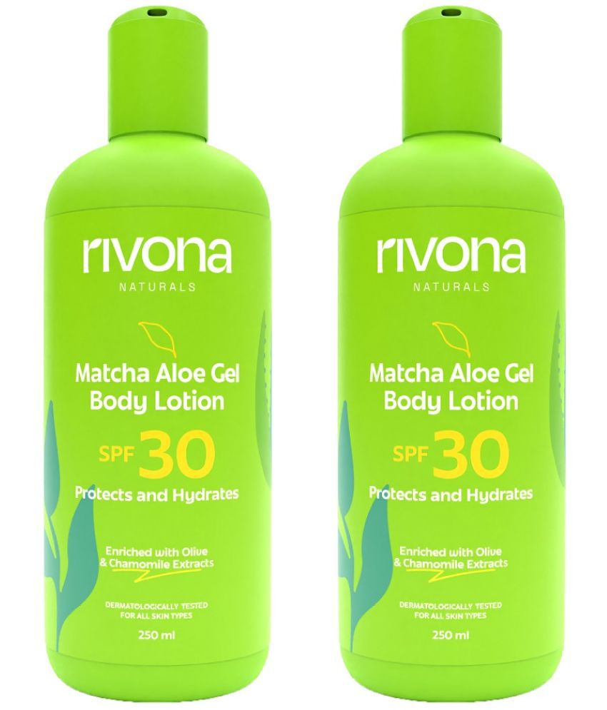     			RIVONA NATURALS Matcha Aloe Gel Body Lotion with SPF 30, 250 ml Each ( Pack of 2)
