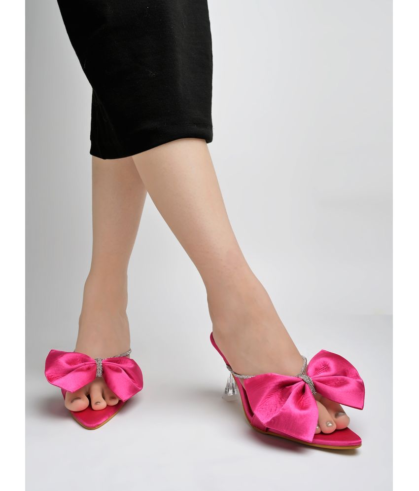     			Shoetopia - Pink Women's Slip On Heels