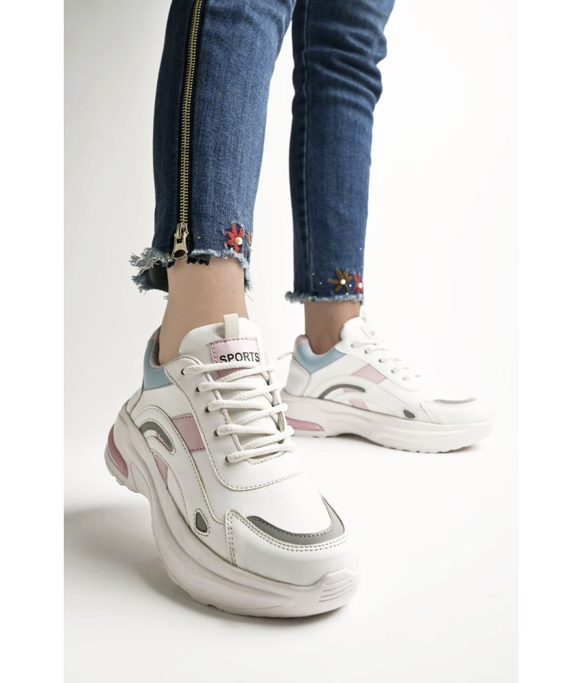     			Shoetopia - White Women's Sneakers