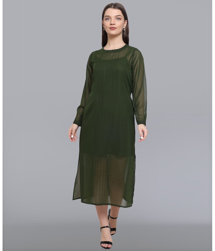     			Baawri - Green Georgette Women's A-line Dress ( Pack of 1 )