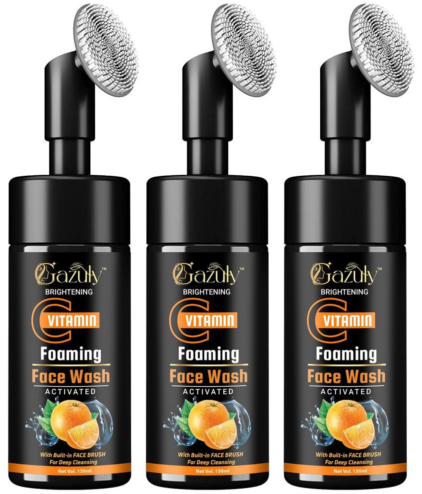     			GAZULY Vitamin C Foaming Face Wash Activated For Men & Women, 150 ml Each (Pack Of 3)