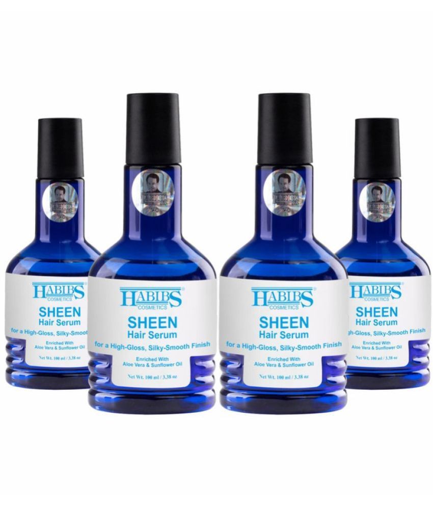     			Habibs Sheen hair Serum For Smooth Anti-Frizz Hair Serum high-Gloss silky-Smooth 100ml Pack of 4