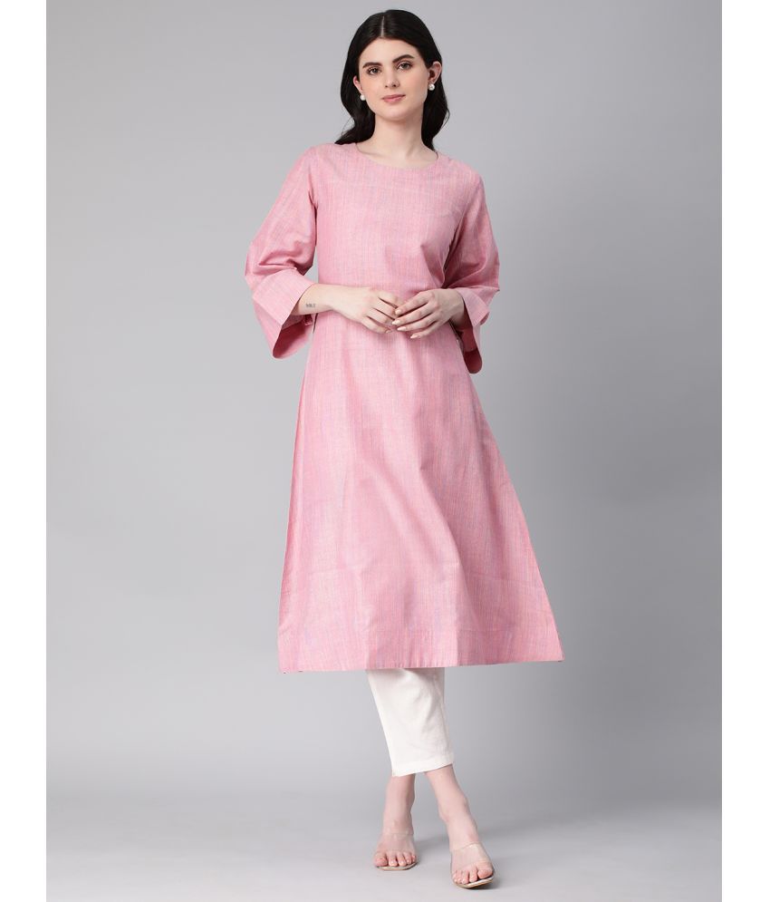     			Hritika - Pink Cotton Blend Women's A-line Kurti ( Pack of 1 )