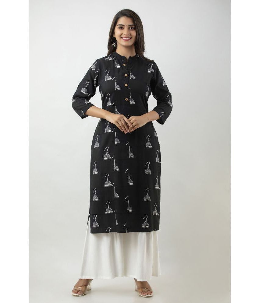     			MAUKA - Black Straight Rayon Women's Stitched Salwar Suit ( Pack of 1 )