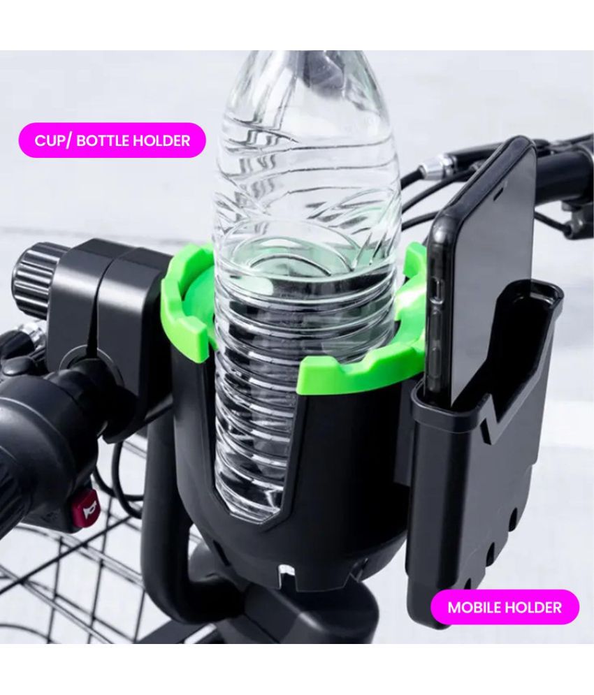     			Stroller Cup Holder with Phone Organizer/Holder, Universal Cup Holder for Bottle with Handle, 360 Degrees Rotation Bottle Holder for Stroller, Pushchair, Wheelchair, Walker