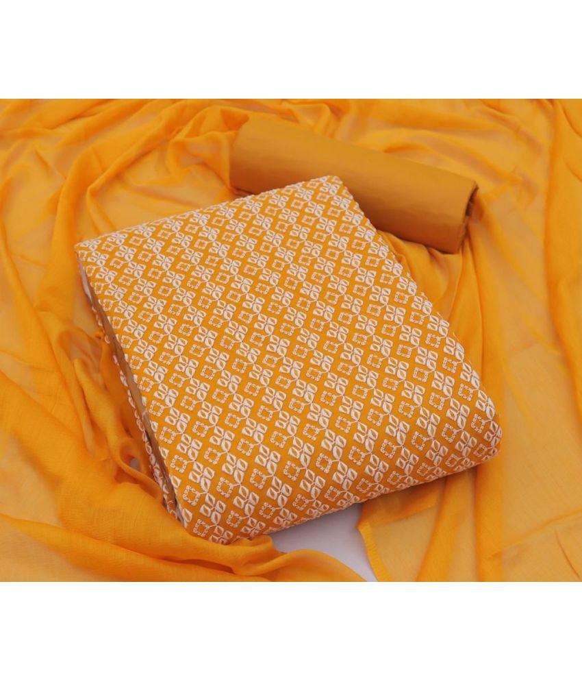     			Aika - Unstitched Orange Cotton Dress Material ( Pack of 1 )